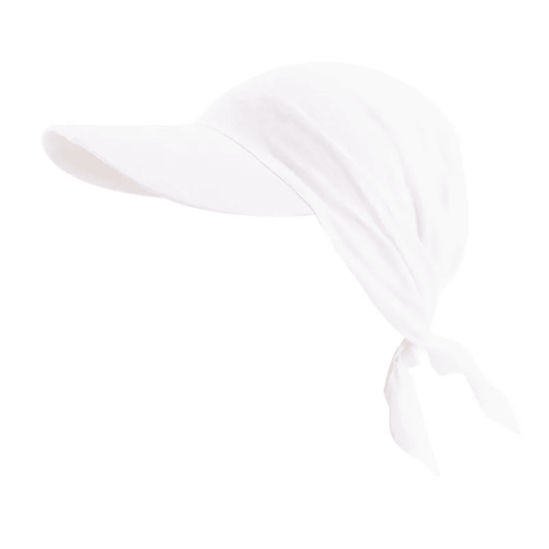 Women Brim Bandana Scarf Cap Sun Visor with Pre-Tied Turban Headscarf Head Cover Hair Loss Scarf Wrap Beach Outdoor Hat