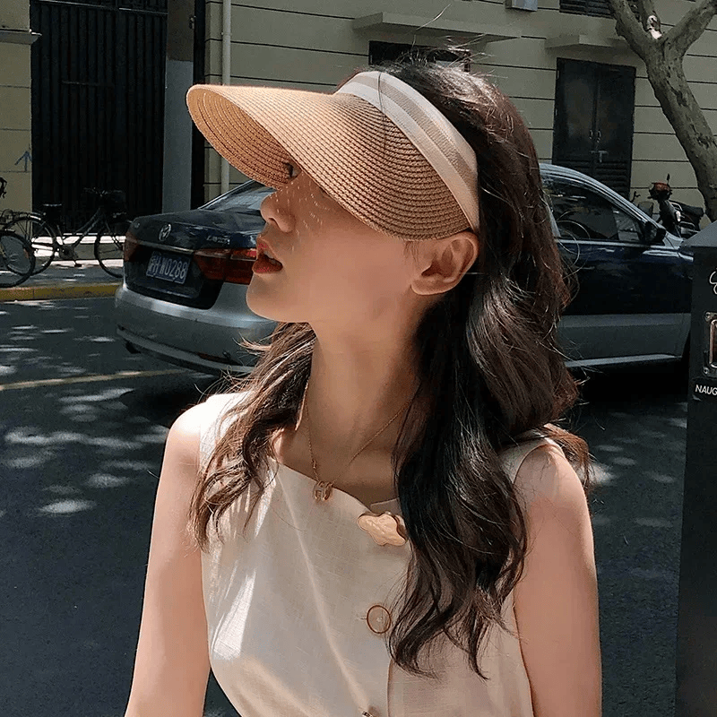 Sun Hat Anti Uv Female Outdoor Visor Cap Casual Shade Hat Straw Wide Large Brim Beach Sunhat