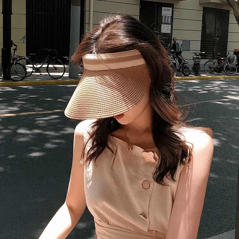 Sun Hat Anti Uv Female Outdoor Visor Cap Casual Shade Hat Straw Wide Large Brim Beach Sunhat